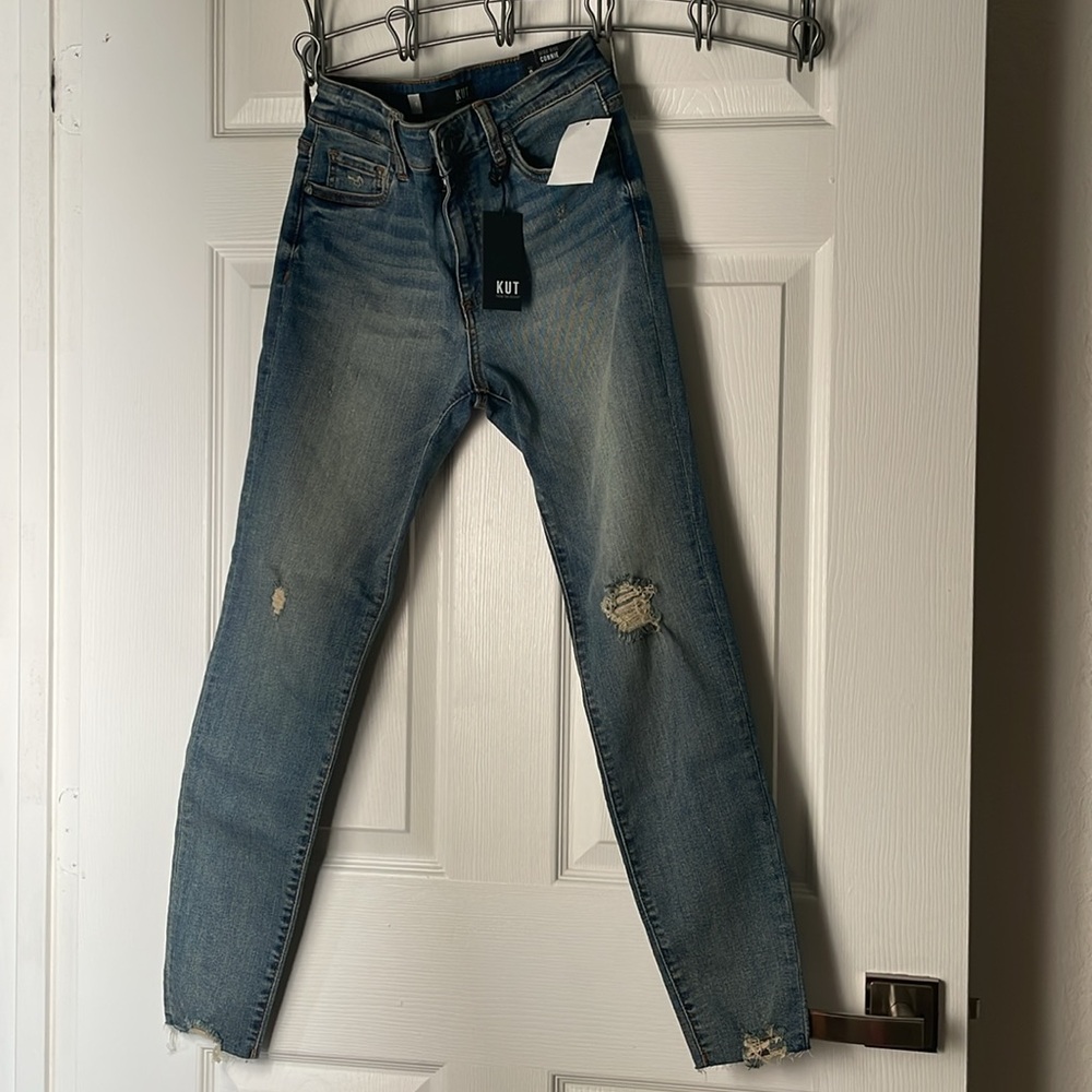 NWT Kut From The Kloth Ripped Denim High Rise Connie Ankle Skinny Jeans - Picture 2 of 5